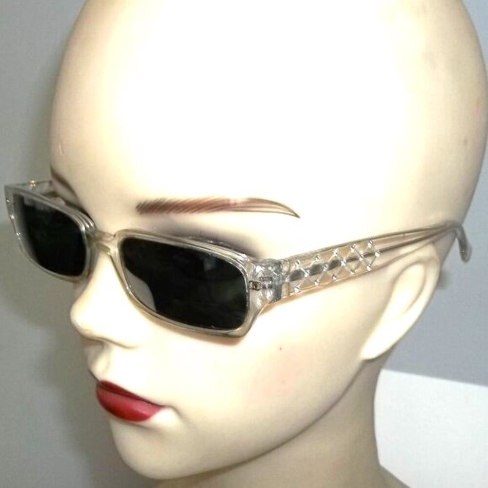 ❤️CHANEL 5058 CC Logo CLEAR with Swarovski Crystal Sunglasses +CC Case
